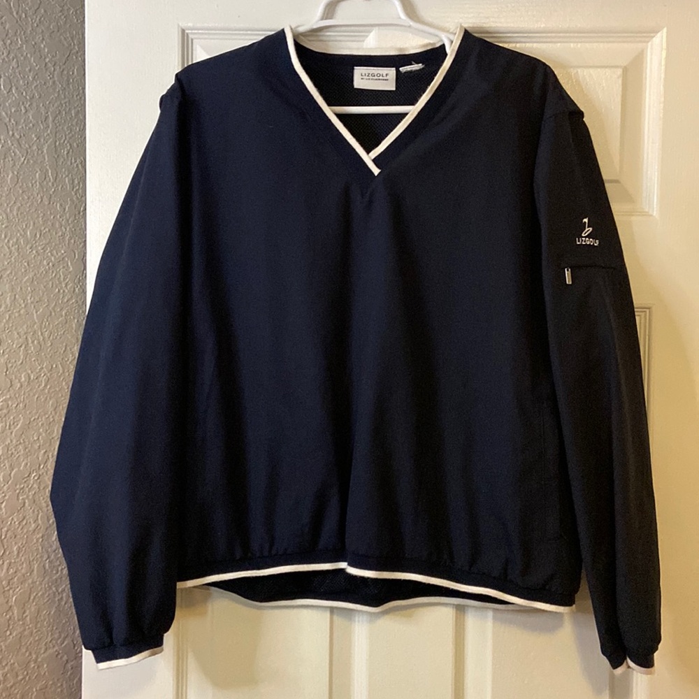 LIZGOLF by Liz Claiborne navy windbreaker golf jacket